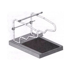 Стойловый бокс с опорными разделительными дугами и креплением в бетон
